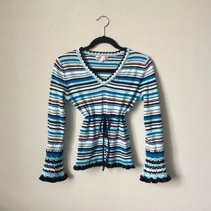 NANETTE by NANETTE LEPORE Blue Crochet Sweater